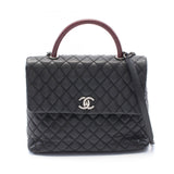 Chanel Matelasse Coco Handle Caviar Skin Exotic Leather Handbag