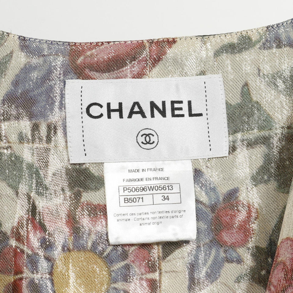 Chanel No Collar Jacket Leather Jacket