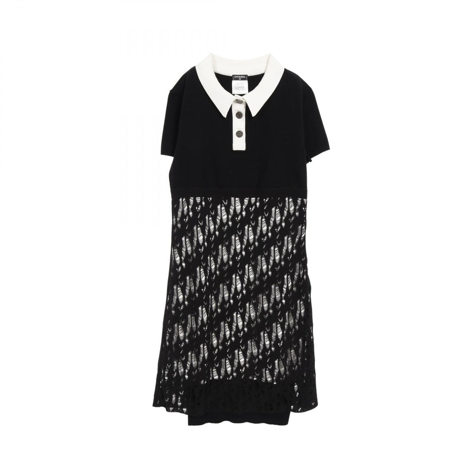 Chanel Coco Mark Button Cotton Rayon Dress