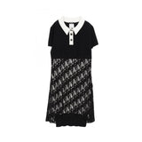Chanel Coco Mark Button Cotton Rayon Dress