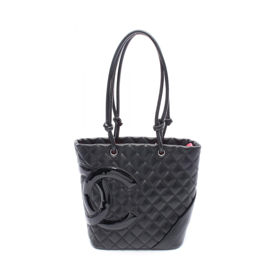 Chanel Cambon Line Small Tote Bag Leather Patent Leather Tote Bag