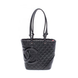 Chanel Cambon Line Small Tote Bag Leather Patent Leather Tote Bag