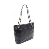 Chanel Matelassé Patent Leather Shiny Aged Calfskin Tote Bag