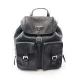 Prada Triangle Logo Leather Backpack