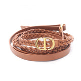 Dior Double Belt Leather Belt