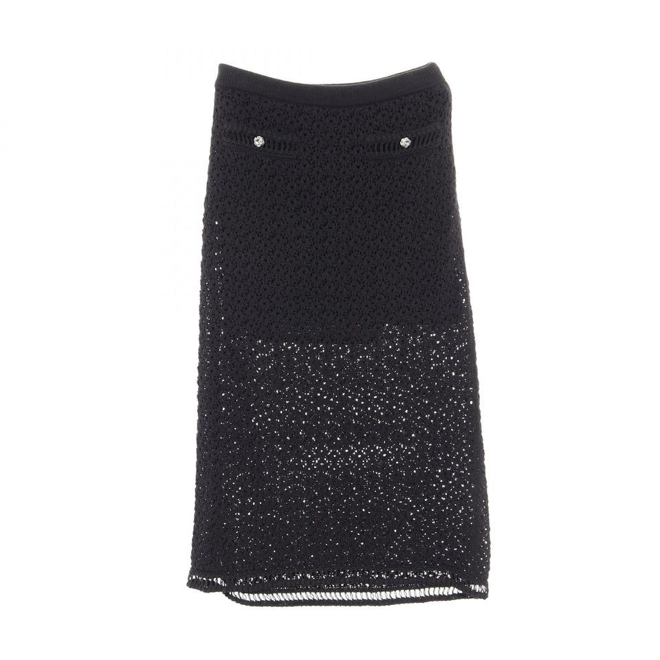 Chanel Camellia Cotton Nylon Skirt