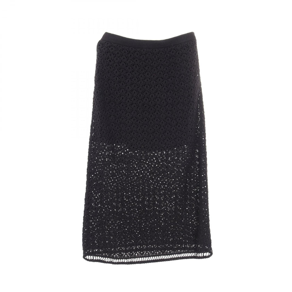 Chanel Camellia Cotton Nylon Skirt