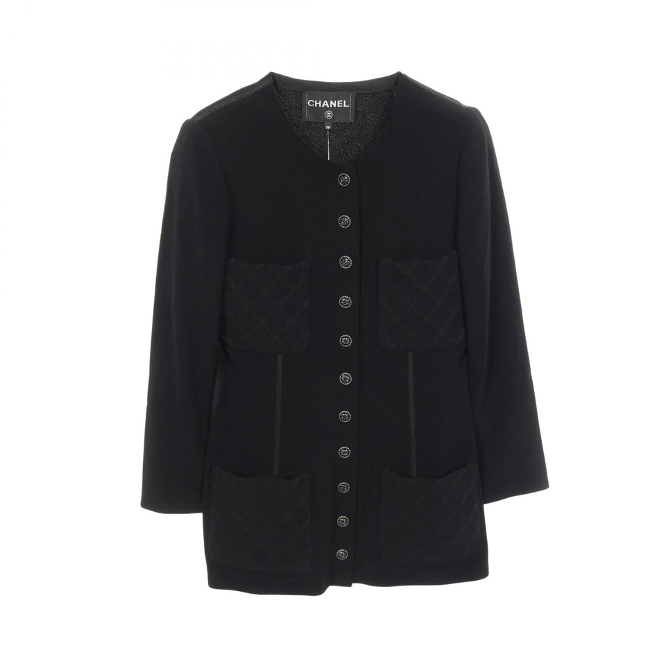 Chanel Coco Mark Button Viscose Collarless Jacket