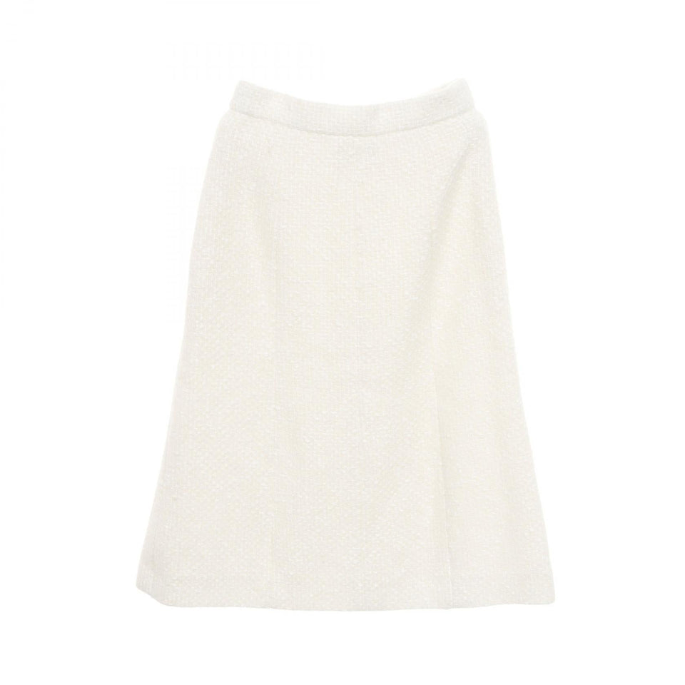 Chanel Coco Mark Button Wool Blend Skirt