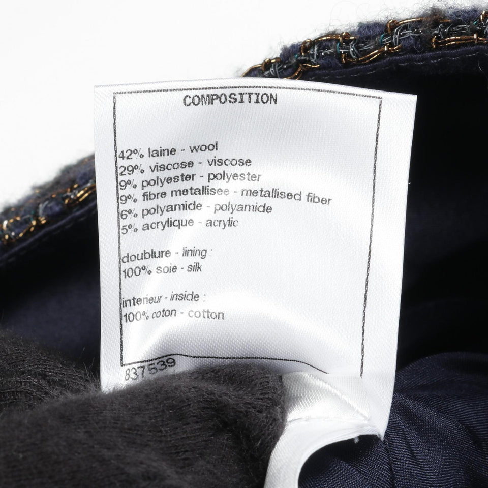 Chanel Gripoix Button Wool Viscose Skirt