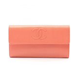 Chanel Coco Mark Grained Calfskin Long Wallet
