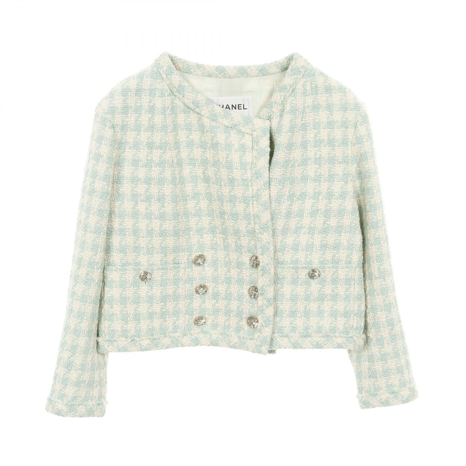 Chanel Coco Mark Bijou Button Tweed Cotton Outerwear