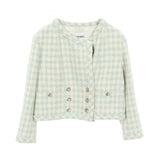 Chanel Coco Mark Bijou Button Tweed Cotton Outerwear