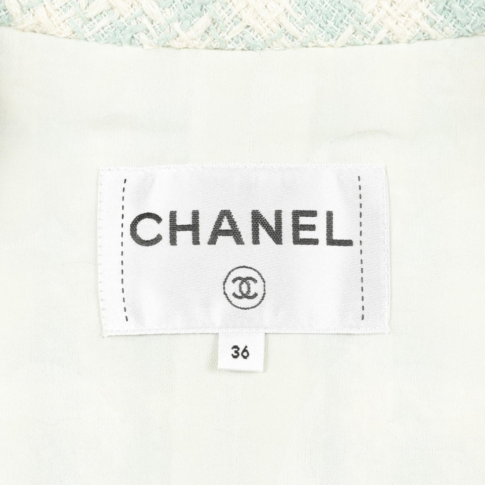 Chanel Coco Mark Bijou Button Tweed Cotton Outerwear