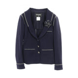 Chanel Coco Mark Button Wool Tailored Jacket