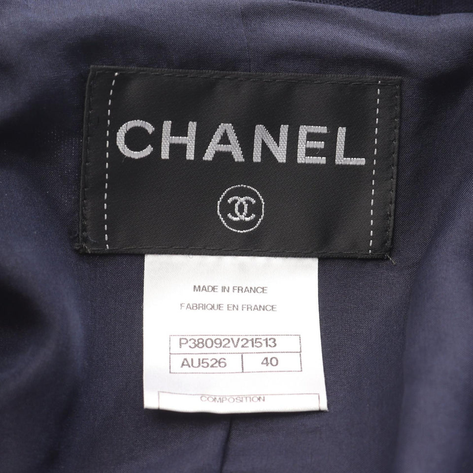 Chanel Coco Mark Button Wool Tailored Jacket