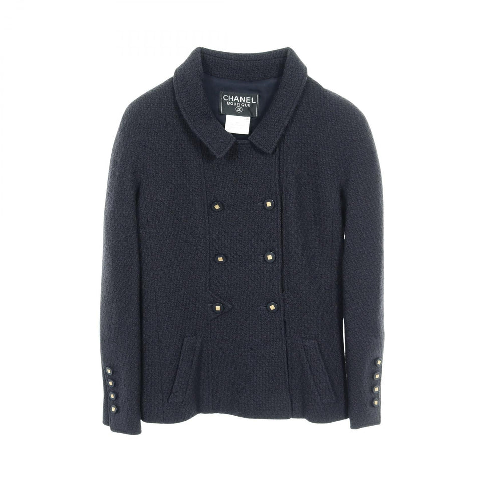 Chanel Coco Mark Button Wool Outerwear