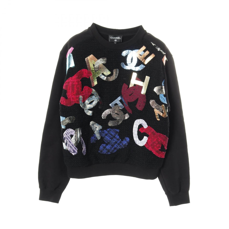 Chanel Coco Mark Tweed Cotton Sweatshirt