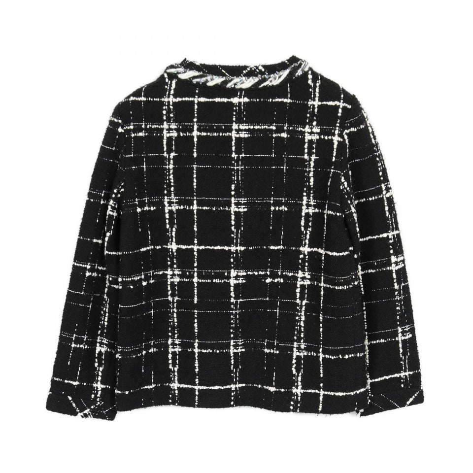 Chanel Coco Mark Button Wool Silk Blouse