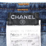 Chanel Coco Mark Button Cotton Denim Pants
