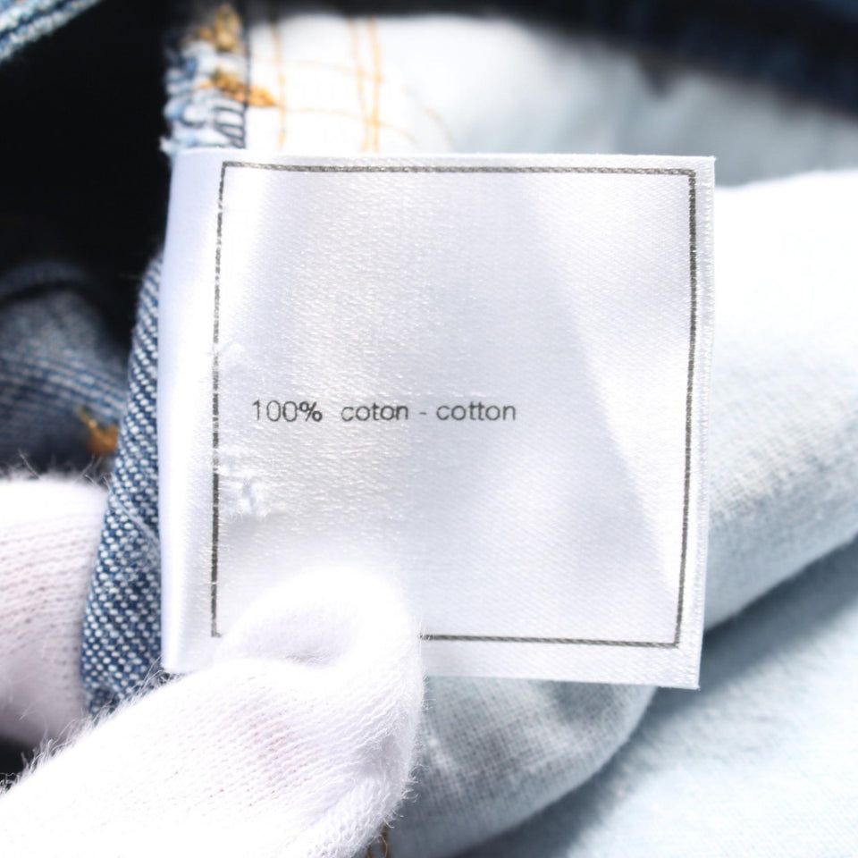 Chanel Coco Mark Button Cotton Denim Pants