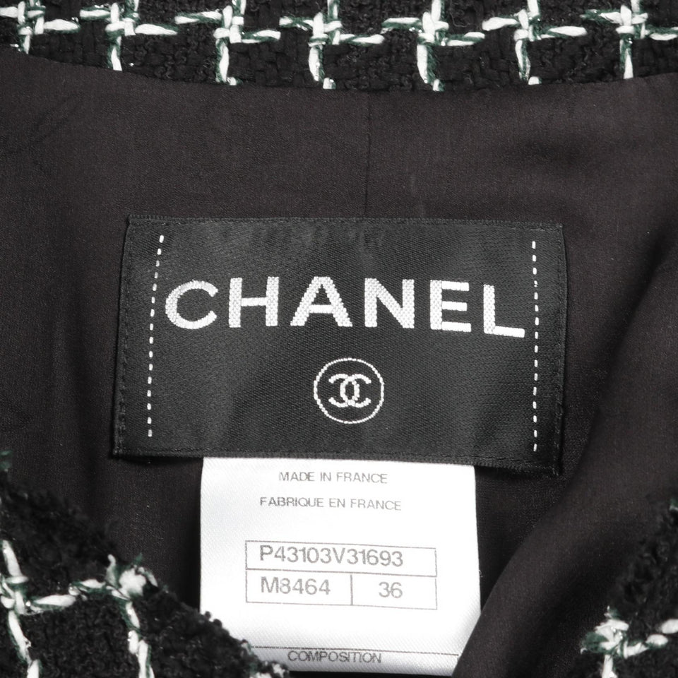 Chanel Gripoix Button Tweed Wool Cotton Jacket