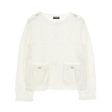 Chanel Coco Mark Button Cotton Knit Top