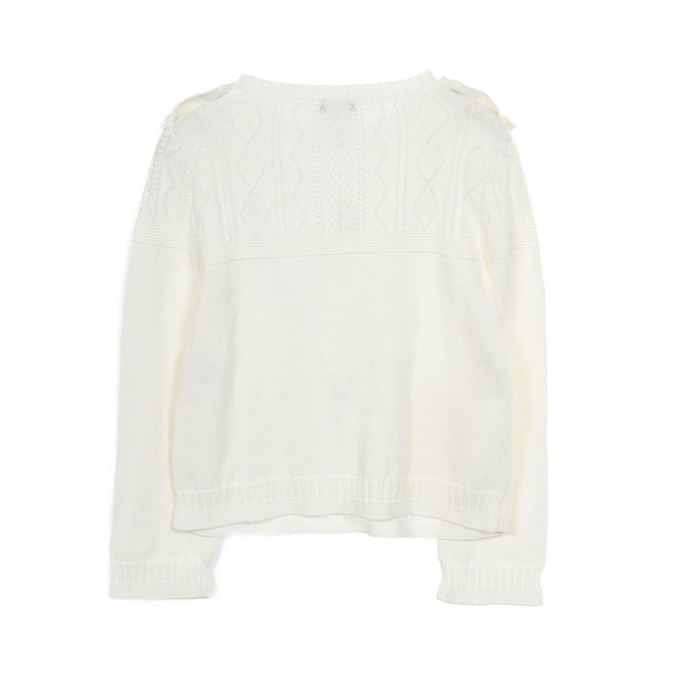 Chanel Coco Mark Button Cotton Knit Top