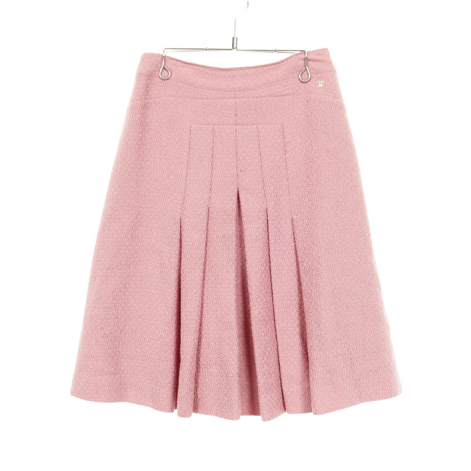Chanel Coco Mark Tweed Wool Nylon Skirt
