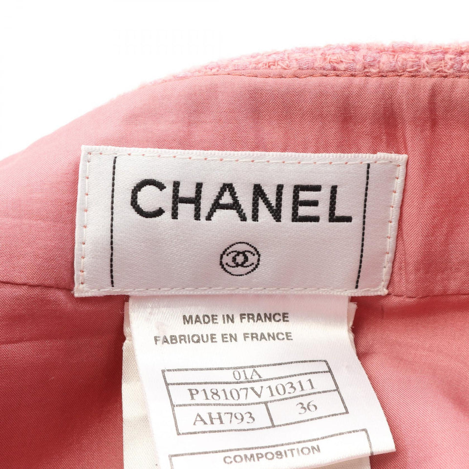 Chanel Coco Mark Tweed Wool Nylon Skirt