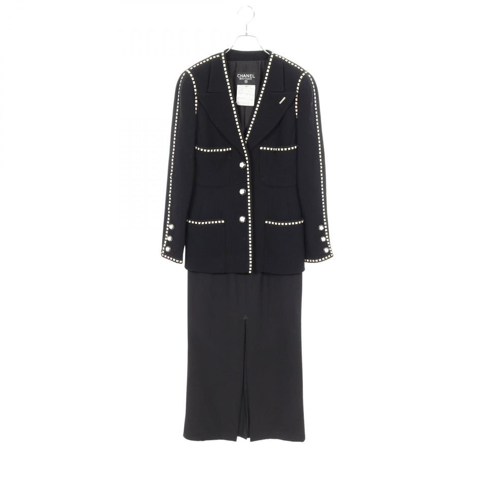 Chanel Camelia Button Wool Silk Suit