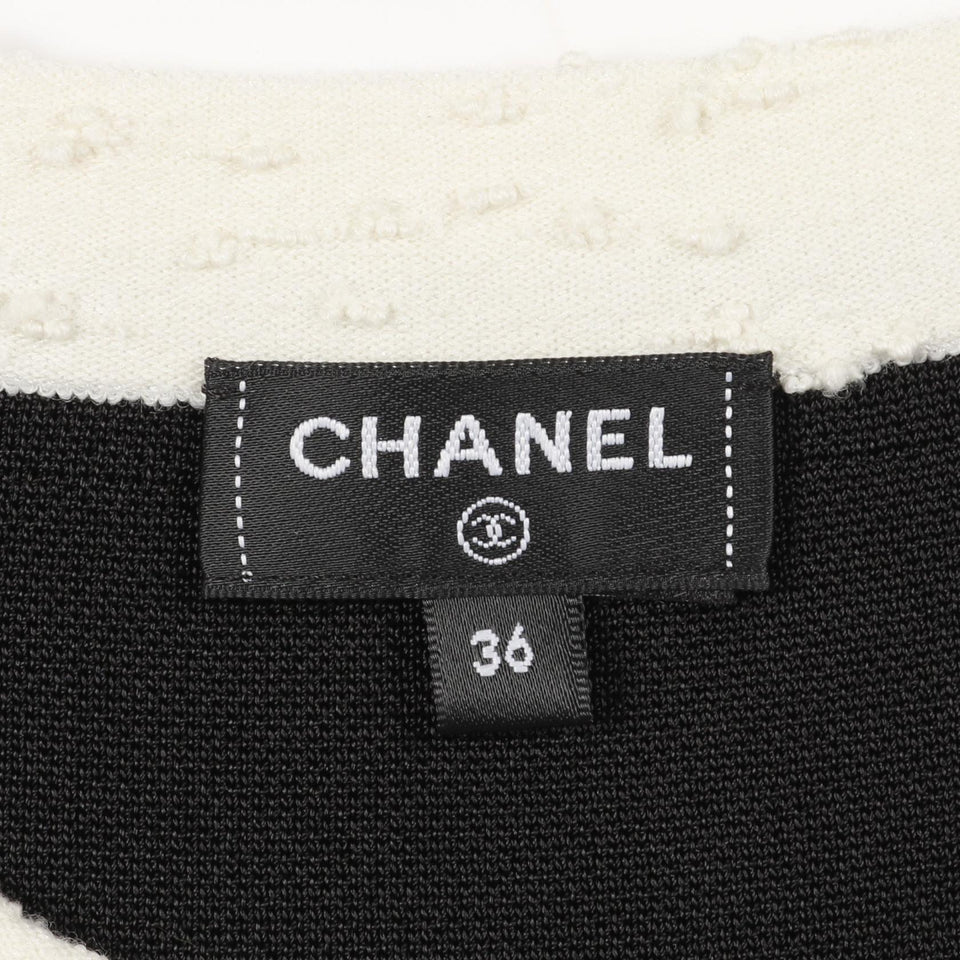 Chanel Coco Mark Button Viscose Knit Top