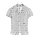 Chanel Coco Mark Camellia Cotton Blouse