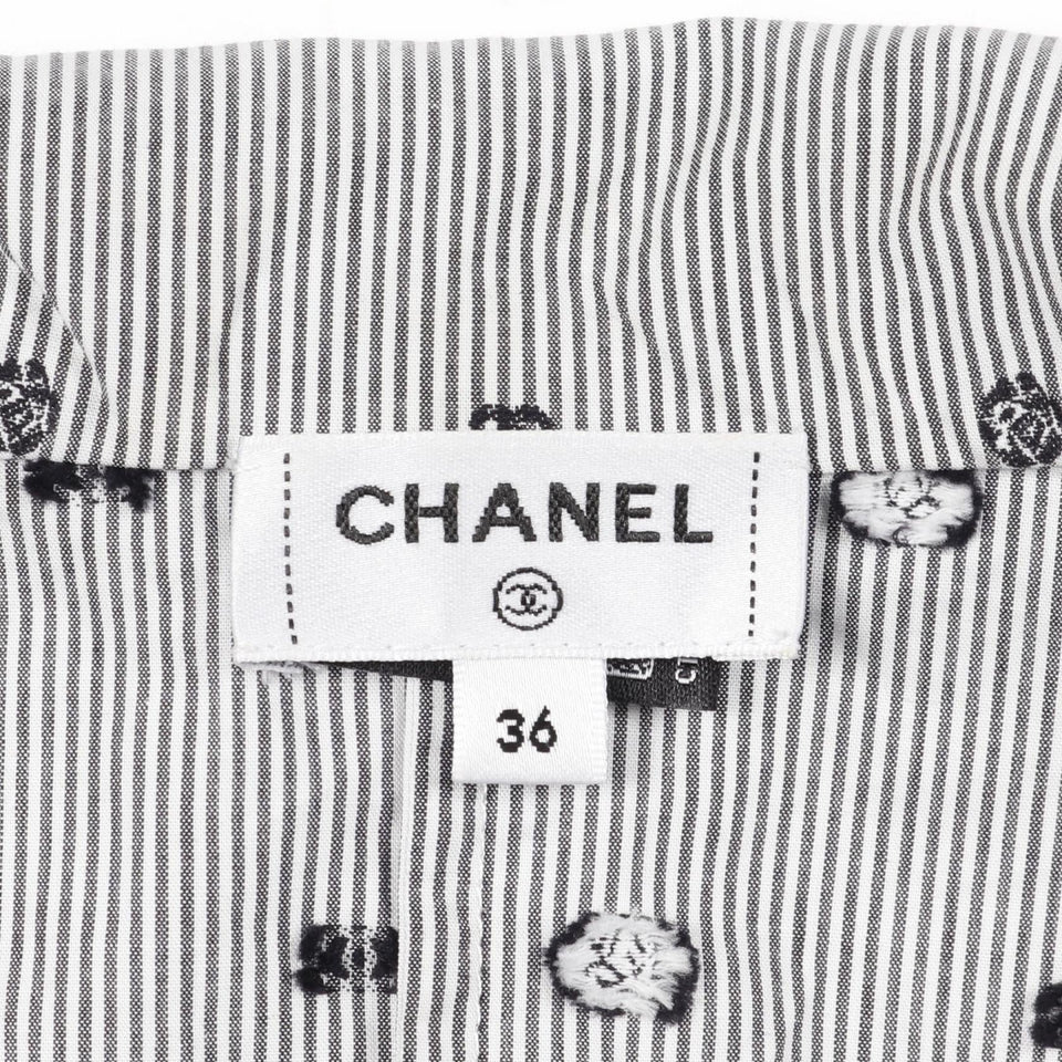 Chanel Coco Mark Camellia Cotton Blouse