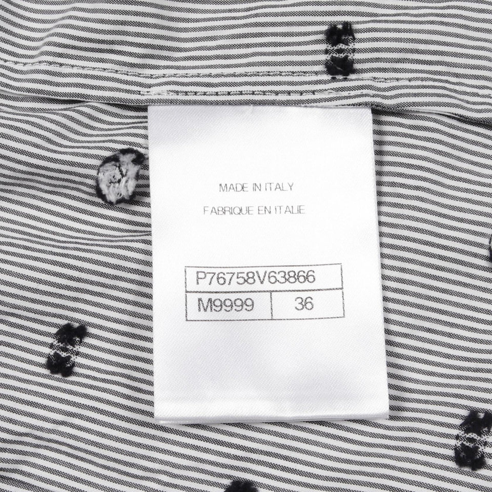 Chanel Coco Mark Camellia Cotton Blouse