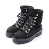 Chanel Matelasse Suede Boa Boots