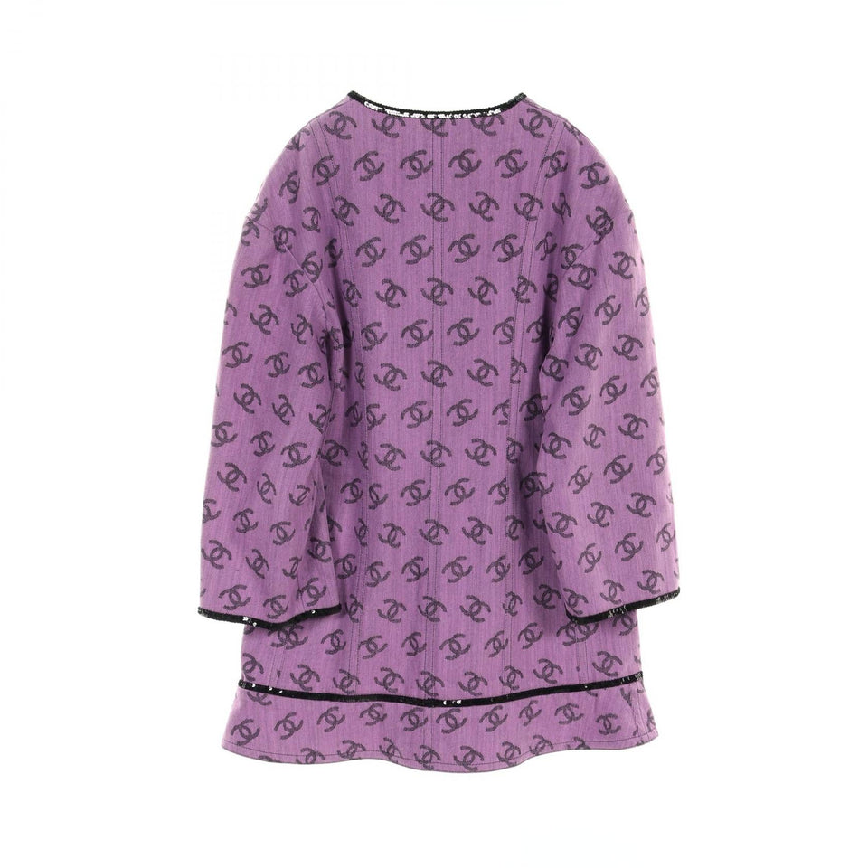 Chanel Coco Mark Cotton Collarless Jacket