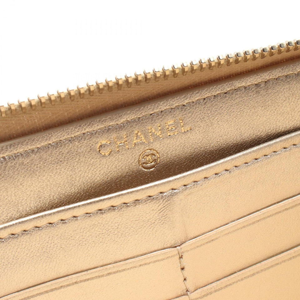 Chanel Classic Long Zip Wallet Leather Wallet