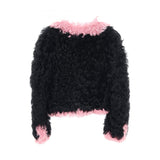 Chanel Coco Mark Button Shearling Collarless Jacket