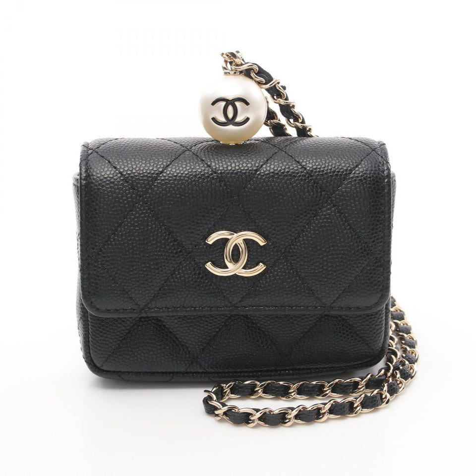 Chanel Matelasse Chain Flap Coin Purse Leather Coin Case