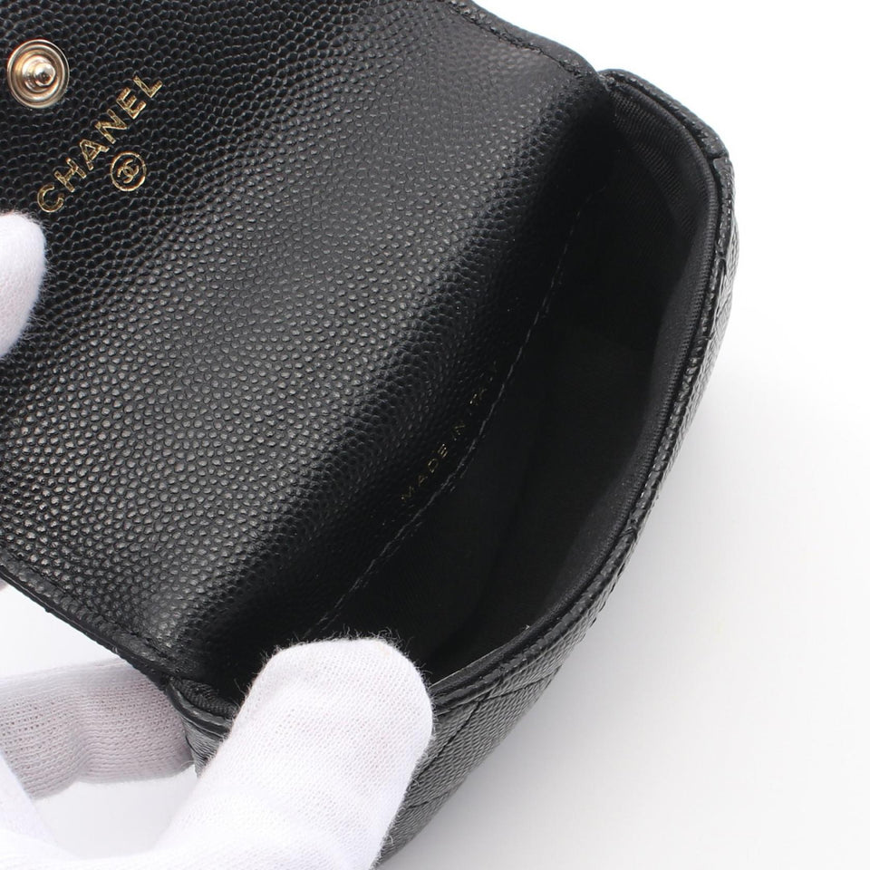 Chanel Matelasse Chain Flap Coin Purse Leather Coin Case
