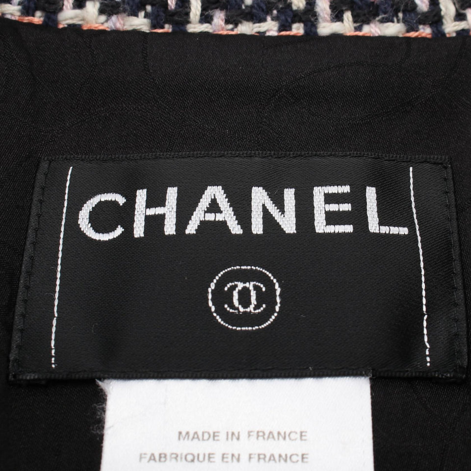 Chanel Coco Mark Button Silk Cotton Rayon Tweed Outerwear