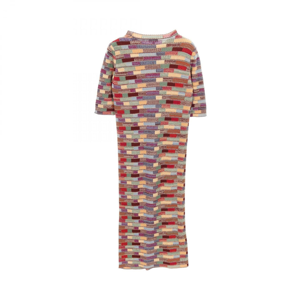 Chanel Coco Mark Button Wool Silk Cashmere Dress