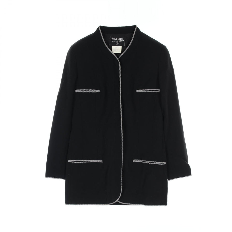 Chanel Coco Mark Button Wool Outerwear