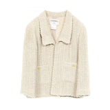 Chanel Coco Button Wool Suede Cotton Outerwear