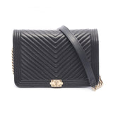 Chanel Boy Chanel Chevron V Stitch Lambskin Shoulder Bag