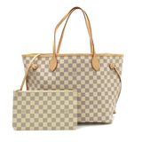 Louis Vuitton Damier Azur Neverfull MM Shoulder Bag