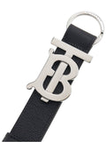 Luxury Burberry Monogram Motif Grainy Leather Key Holder Black