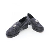 Chanel Matelasse Coco Mark Heart Turn Lock Suede Loafers