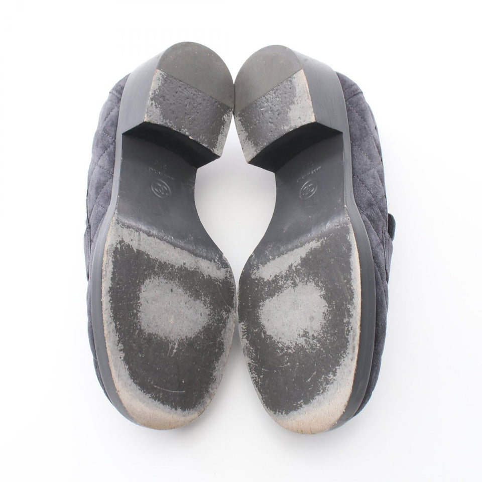 Chanel Matelasse Coco Mark Heart Turn Lock Suede Loafers